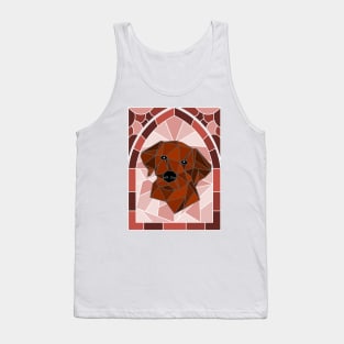 Stained Glass Chocolate Labrador Retriever Tank Top